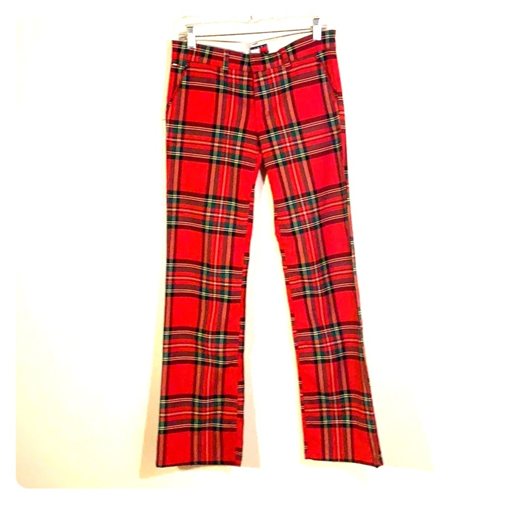 Red plaid pants